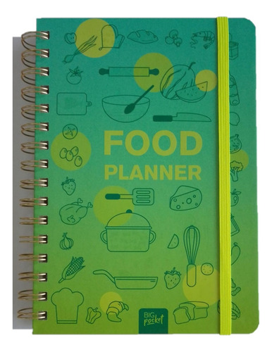 Agenda Ppr Big Pocket N°8 Food Planner Espiral Elastico