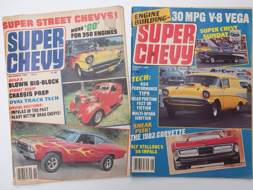 Revista Automotriz Super Chevy 1982  [ 2pzas ]