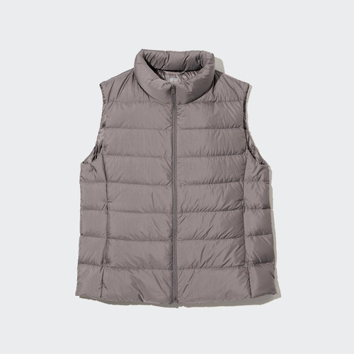 Chaleco Uniqlo Ultra Light Down Vest Mujer Gris Original