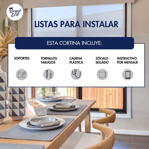 Cortina Roller Sun Scren 5% Standard 120x120 Cm Translucida Blanco