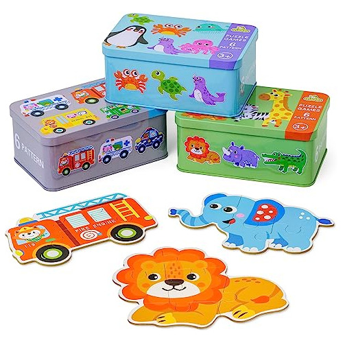 Montessori Wooden Puzzles For Kids Ages 35 3 Pack With ...