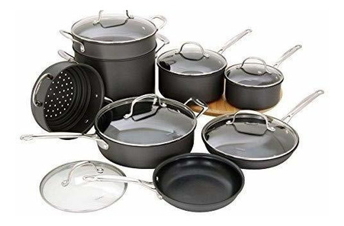 Imagen 3 de 5 de Kit De Utensilios De Cocina De 14 Piezas Anodizado Duro Cla