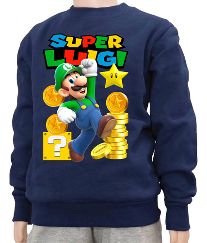 Buzo  Felpa Super Mario Bros Luigi Excelente Calidad