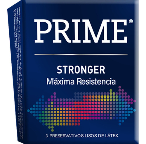 Imagen 3 de 4 de Preservativo Prime De Latex Lubricados Stronger X 3 U