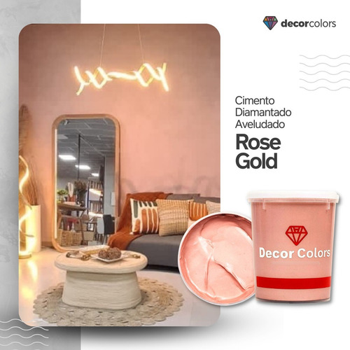 Imagem 1 de 10 de Decor Colors Tinta Cimento Queimado Perolizado 3,2 Rose Gold