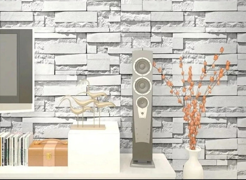 Imagen 6 de 7 de Papel Tapiz Piedra Laja Gris Mayoreo
