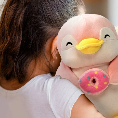 Pingüino Rosa Comiendo Pizza Helado Dona 33cm Miniso Life