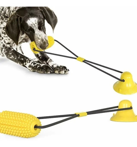 Juguete Interactivo Para Perros Forma De Maiz Con Premios Color Amarillo