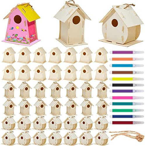 21 Sets Diy Birdhouse Kit For Kids To Build And Paint, ...