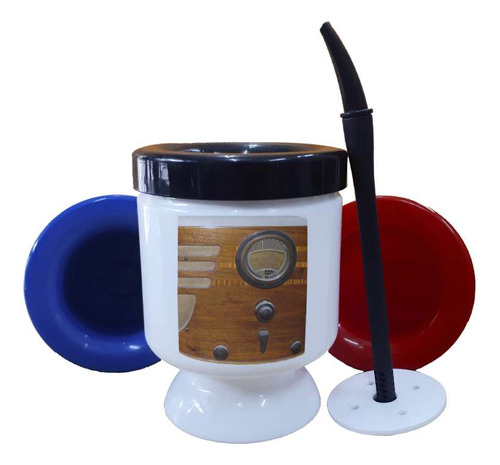 Mate Plastico Cuadro Decorativo Radio Vintage Clasico P4