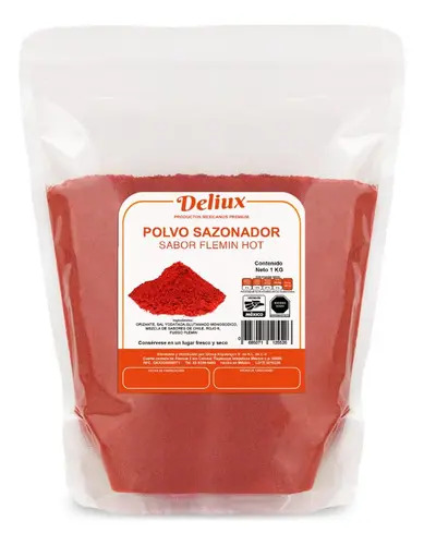 Polvo Sabor Flemin Hot Para Botanas Y Palomitas 1 Kg Deliux Sazonador