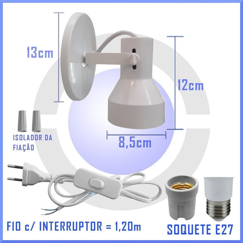 Imagem 6 de 6 de Arandela Iluminação Led Com Tomada Bivolt