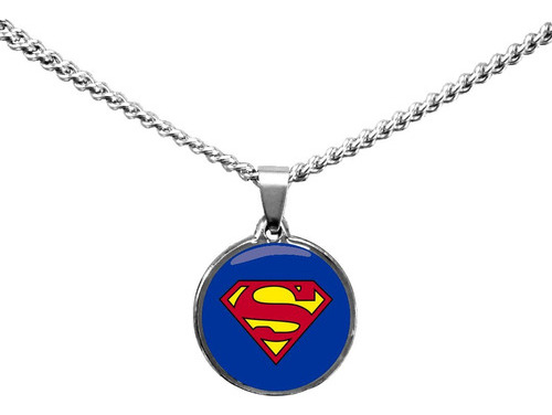 Collar Superman Dije De Zamak Y Cadena De Acero 