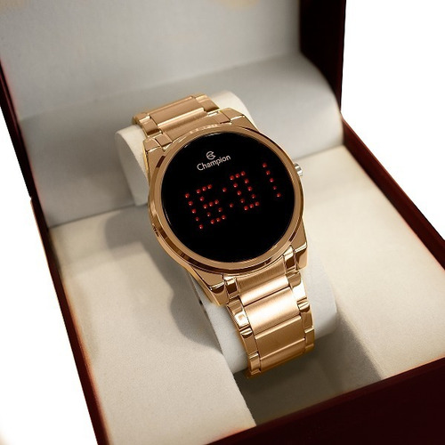 Relógio Champion Feminino Digital Dourado Escreve O Nome