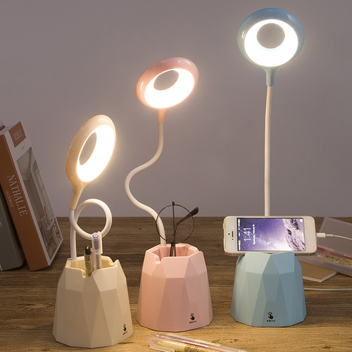 Lámpara De Mesa Led Recargable Con Soporte Para Bolígrafos C