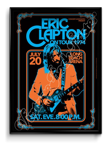 Cuadro Eric Clapton M1 20x30 (marco + Lámina + Vidrio)