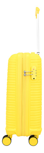 Valija Maleta Carry On 20 Polipropileno Resistente Flexible Amarillo Rayas