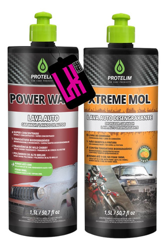 Kit Lava Auto Power Wash 1.5l + Xtreme Mol 1.5l Protelim