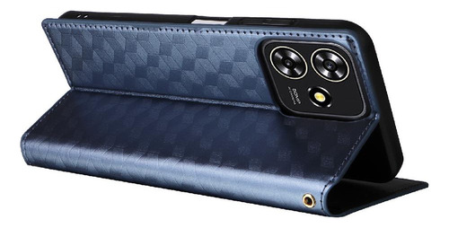 Funda Para Zte Axon 50 Lite Pu Cuero Cierre Magnético 3d