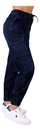 Jeans Mujer Moda Jogger Azul Fergino 52905406