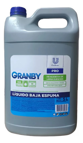 Jabón Liquido Para Ropa Granby Baja Espuma X 5 Lts 