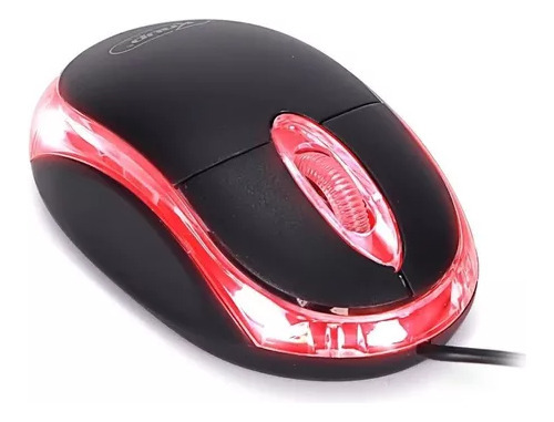 Mouse Óptico Usb P/ Notebook Windows Color Led Pc Kp-m611 Cor Preto