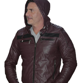 jaqueta de couro bordo masculina