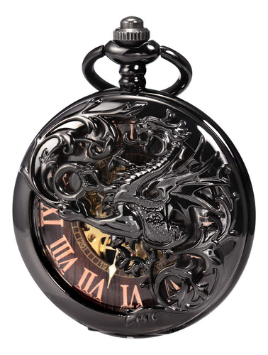 Treeweto Reloj De Bolsillo Mecanico De Dragon Antiguo Con Ca