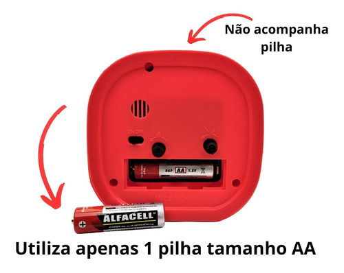 Imagem 5 de 8 de Relógio Retrô Despertador Alarme Analogico Infantil Colorido