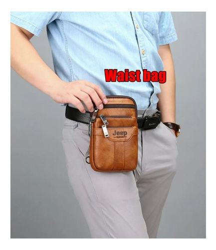 Pechera Crossbody Bolso Piel Diseño Chico Naranja Oscuro