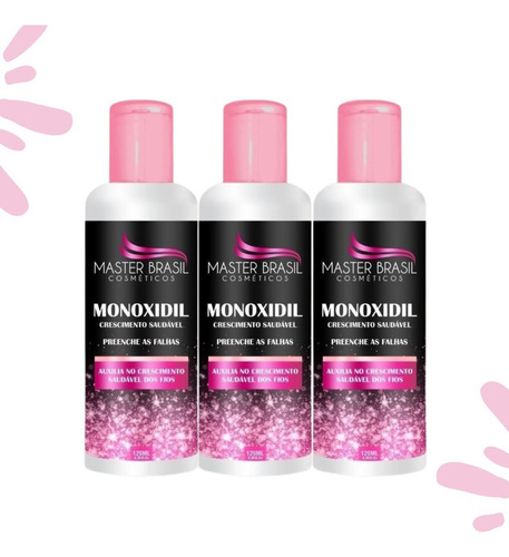 Serum Cabelo Sobrancelha Feminino Crescimento Monoxidil 3un