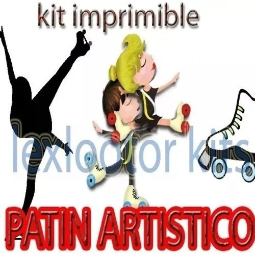 Kit Imprimible Patin Artistico Candy Bar Tarjetas Cumple