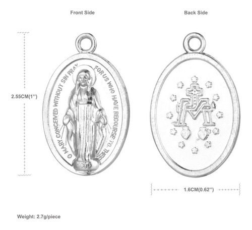 Medalla Católica De 1830 Con Diseño De Nuestra Señora De Los