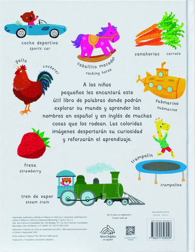 Mis Primeras 1000 Palabras.: Libro de Palabras : Mis primeras 1000 palabras, de Varios. Editorial Silver Dolphin (en español), tapa dura en español, 2022