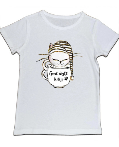 Camiseta Niña Gato Taza