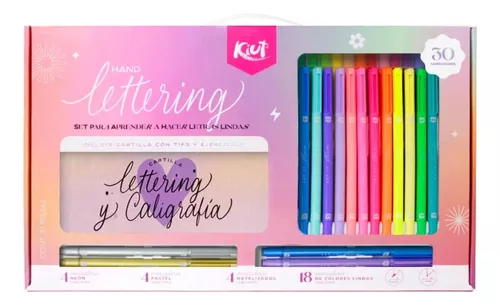 Kit lettering x48: Kit lettering x 48 TINTAS Y TRAZOS