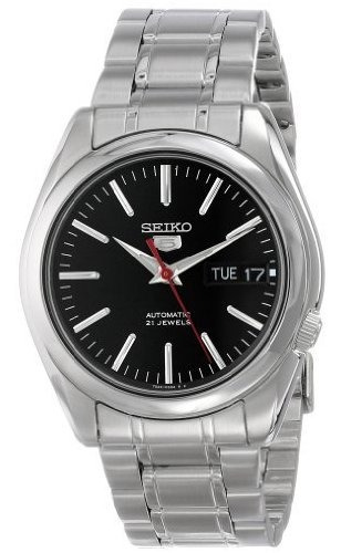 Reloj Automático Para Hombre Seiko Snkl45 5-7s Color de la correa Plateado Color del bisel Plateado Color del fondo Negro