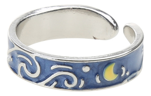 (1 #mold) Anillos Van Gogh Starry For Sky S925 Chapados En P