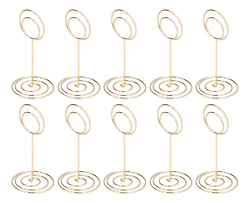 Photo Holder 10pcs Table Number Round Base Electroplating