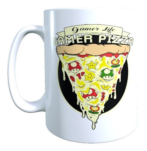 Tazon Diseño Para Gamers, Pizza Super Mario Bros