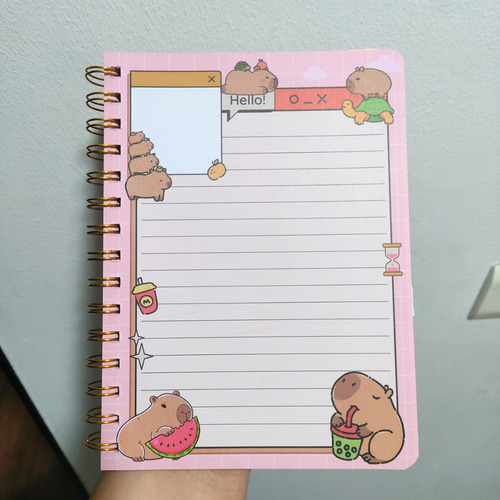 Libreta Capybara + Stickers Librería Kawaii