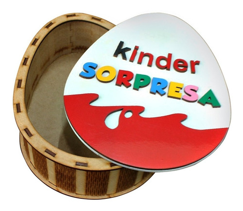 6 Cajas De Regalo Huevito Kinder  En Mdf