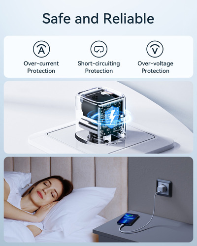 Carregador Voltme 20w + Cabo Usb C - Android, Iphone Preto
