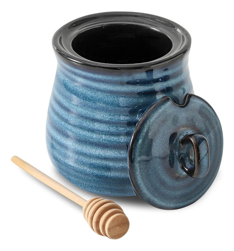 Juego De Tarros De Cerámica Con Tapa Y Recipiente De Madera