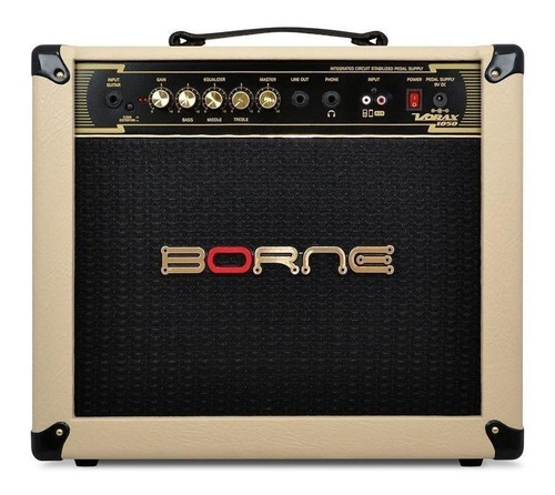 Amplificador Borne Vorax 1050 Transistor para guitarra de 50W cor creme/dourado 110V/220V