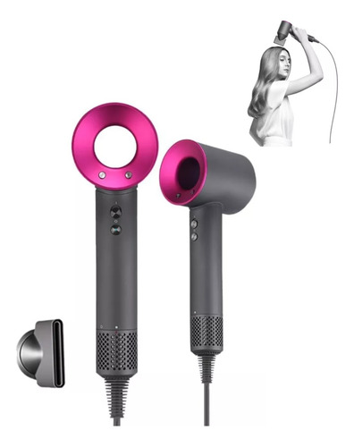 Secador De Pelo Profesional 2400w Premium 3 Velocidades Gris/rosa