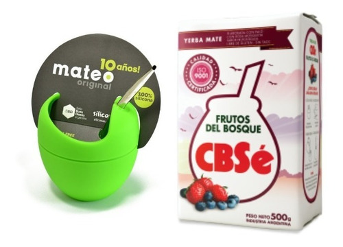 Kit Mate De Silicón Mateo Orig. Con 500 G De Yerba Mate Cbsé