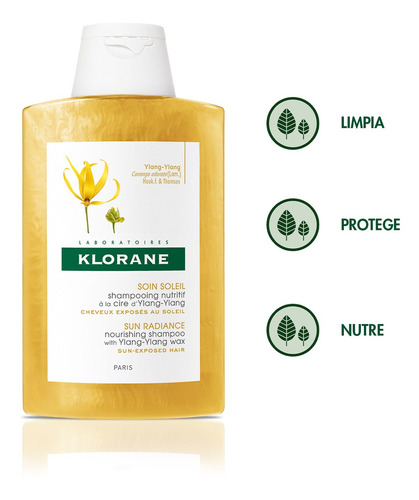 Shampoo sólido Klorane Cera de Ylang - Ylang en frasco de 200mL por 1 unidad
