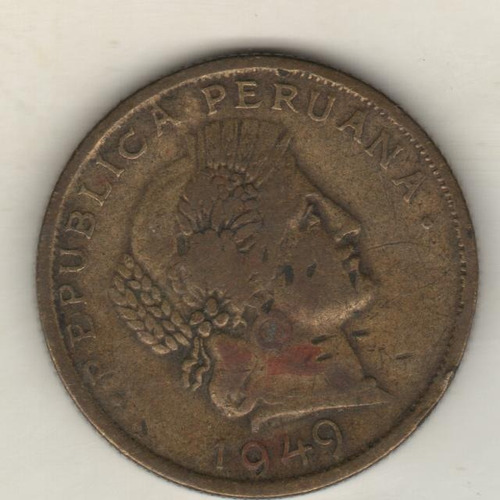 Perú Moneda De 20 Centavos Año 1949 Km 221.4