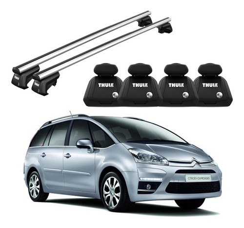 Rack Bagageiro Teto Thule Xt Prata C4 Grand Picasso 07 À 16